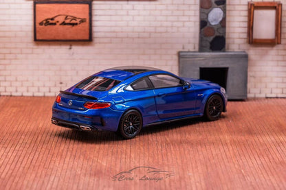 [Premium Resin Model] Car Lounge 1:64 Mercedes-Benz C63S Coupe C-Class W205 Brilliant Blue Premium Box Packaging (Limited to 399 Pieces)