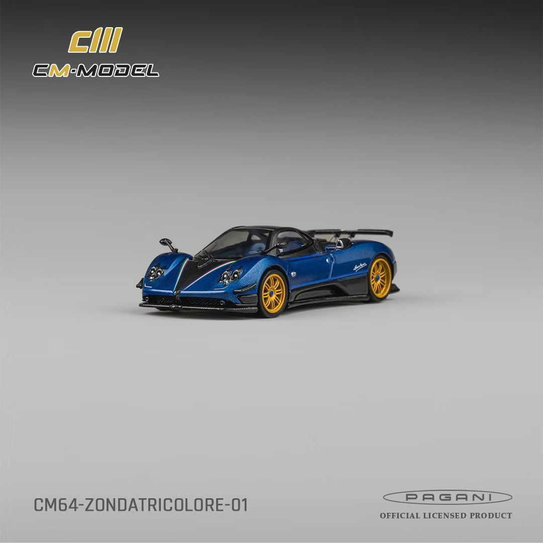 CM Model 1:64 Pagani Zonda Tricolore Carbon Blue Pagani Official Licensed