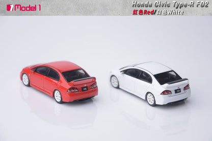 Model One 1:64 Honda Civic Type-R FD2 White Openable Front Hood Detailed Engine Limited 999 Pieces Honda Official Licensed
