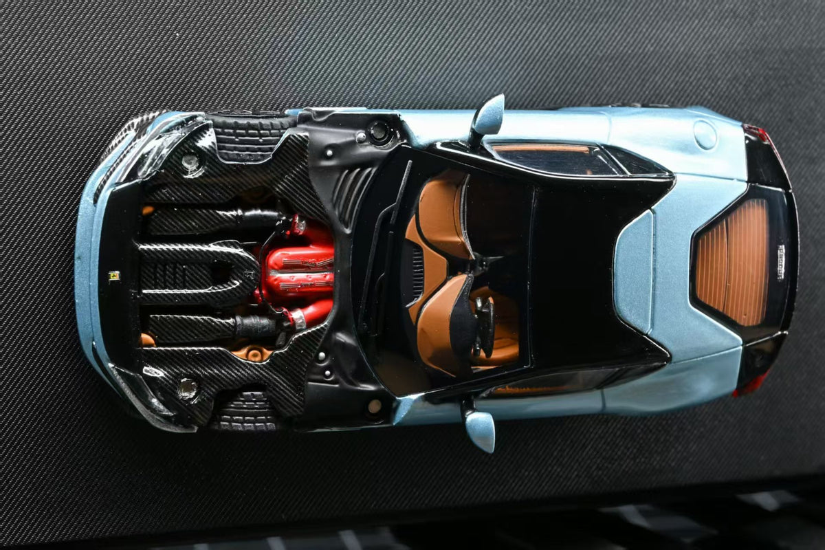 7CM Model 1:64 12Cilindri Hard Top Coupe Azzurro California Blue Openable Front Good Detailed Engine