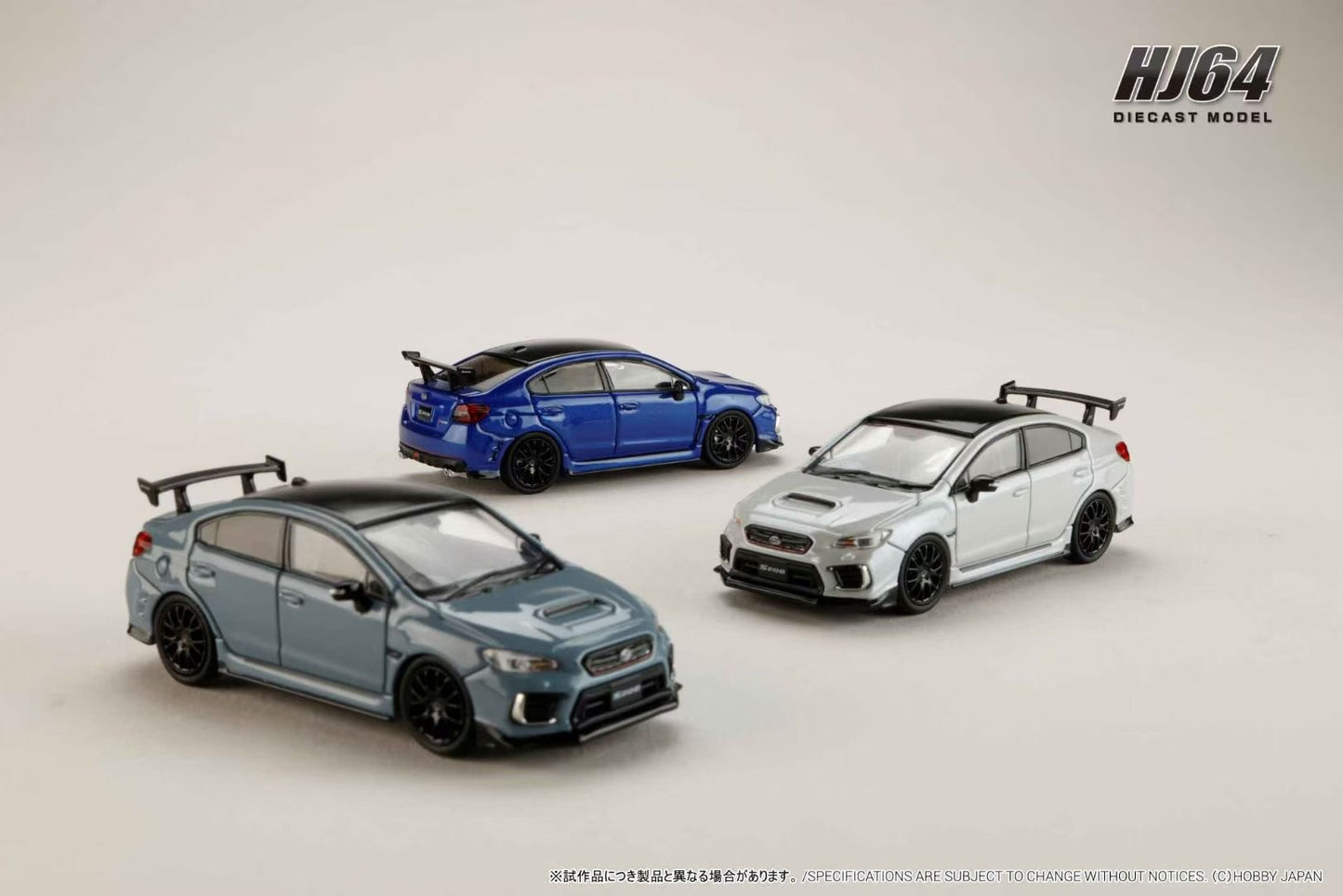 Hobby Japan 1/64 SUBARU WRX STI S208 Nurburgring NBR Challenge Package Cool Gray Khaki (Comes with Engine Display Model)