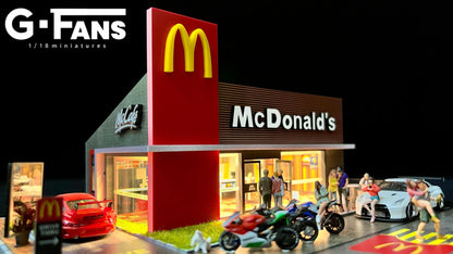 G-Fans 1/64 McDonalds Drive-Thru Volume 2 LED Light Diorama with Car Park Parking Lot