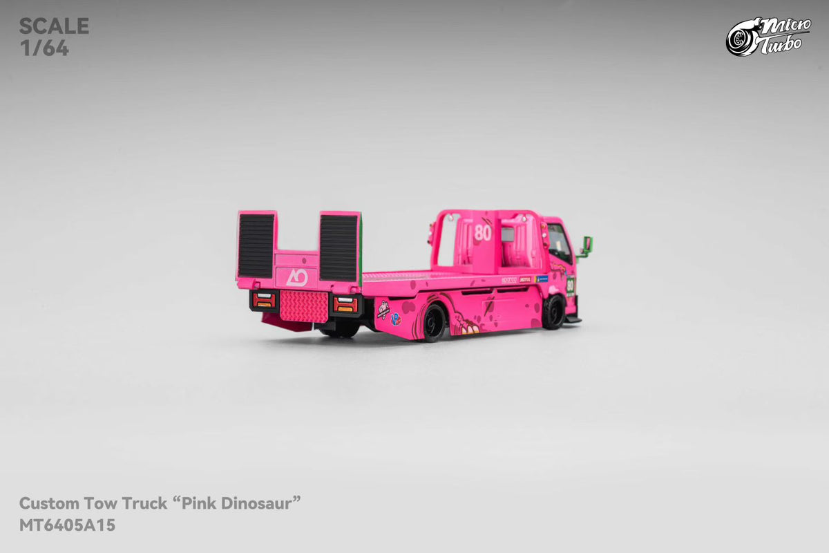 Mega Gear 1:64 Hino 300 Series MK2 Custom Extendable Tow Truck Flat bed Livery Tyrannosaurus Roxy Pink (Limited to 2 per customer/ address)