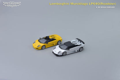 Phantom Knight 1:64 Lamborghini Mucielago LP640 Roadster Soft Top Convertible Roof Yellow (Openable Engine Hood and Air Intake, Magnetic Spoiler and Bumpers)