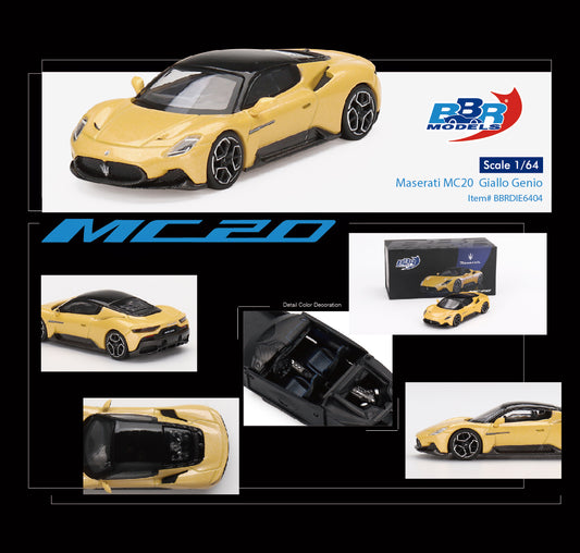 BBR 1:64 Maserati MC20 Giallo Genio Yellow