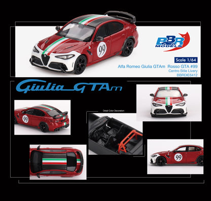 BBR 1:64 Alfa Romeo Giulia GTAm Rosso GTA #99 Centro Stile Livery