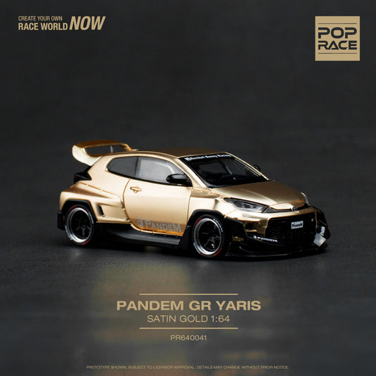 POP RACE 1/64 Toyota Padem GR Yaris Satin Gold (PR640041)