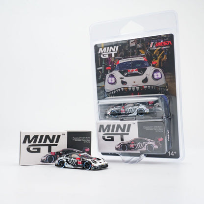 Mini GT 1:64 Porsche 911 GT3 R #77 AO Racing 2025 IMSA Petit Le Mans In Blister Packaging (MGT01143-BL) (Limit to 1 unit per person/address)
