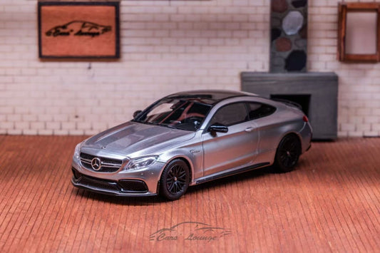 [Premium Resin Model] Car Lounge 1:64 Mercedes-Benz C63S Coupe C-Class W205 Iridium Silver Premium Box Packaging (Limited to 399 Pieces)