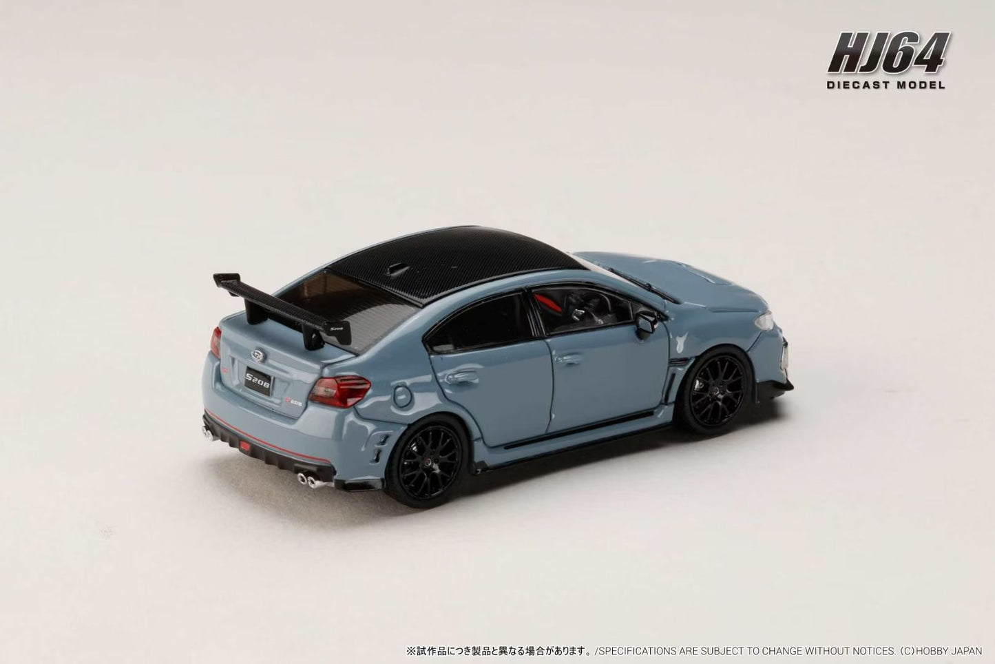Hobby Japan 1/64 SUBARU WRX STI S208 Nurburgring NBR Challenge Package Cool Gray Khaki (Comes with Engine Display Model)