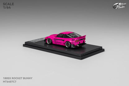 Micro Turbo 1:64 Nissan Silvia S13 180SX Pandem Rocket Bunny Rose Red Folding Lights Detailed Engine Limited 999 Pieces