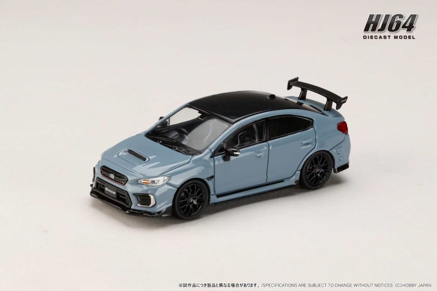 Hobby Japan 1/64 SUBARU WRX STI S208 Nurburgring NBR Challenge Package Cool Gray Khaki (Comes with Engine Display Model)