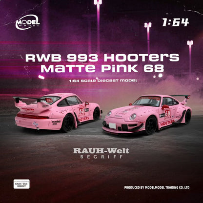 Model Model 1:64 RWB 993 Hooters Matt Pink 68 in Blister Packaging