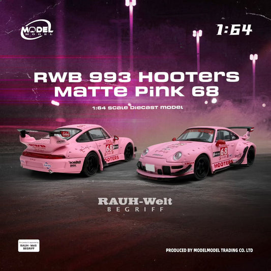 Model Model 1:64 RWB 993 Hooters Matt Pink 68 in Blister Packaging