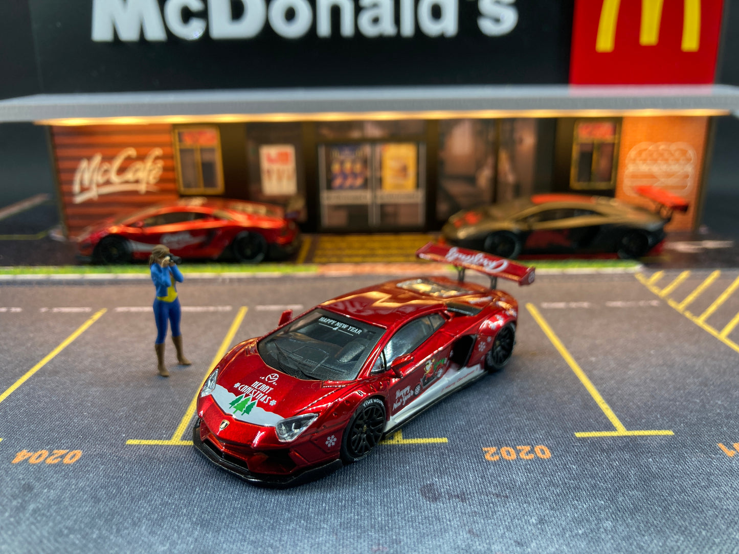 Time Micro 1/64 Lamborghini Aventador LP 700 Christmas Edition Red