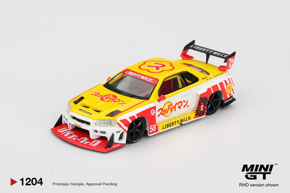 Mini GT 1:64 Nissan LB-ER34 Super Silhouette SKYLINE Suppaiman Okinawa (MGT01204-CH) )