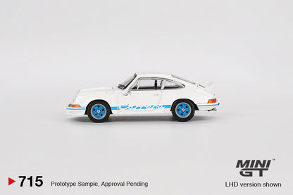 Mini GT 1:64 Porsche 911 Carrera RS 2.7 Grand Prix White with Blue Livery (MGT00715-CH)