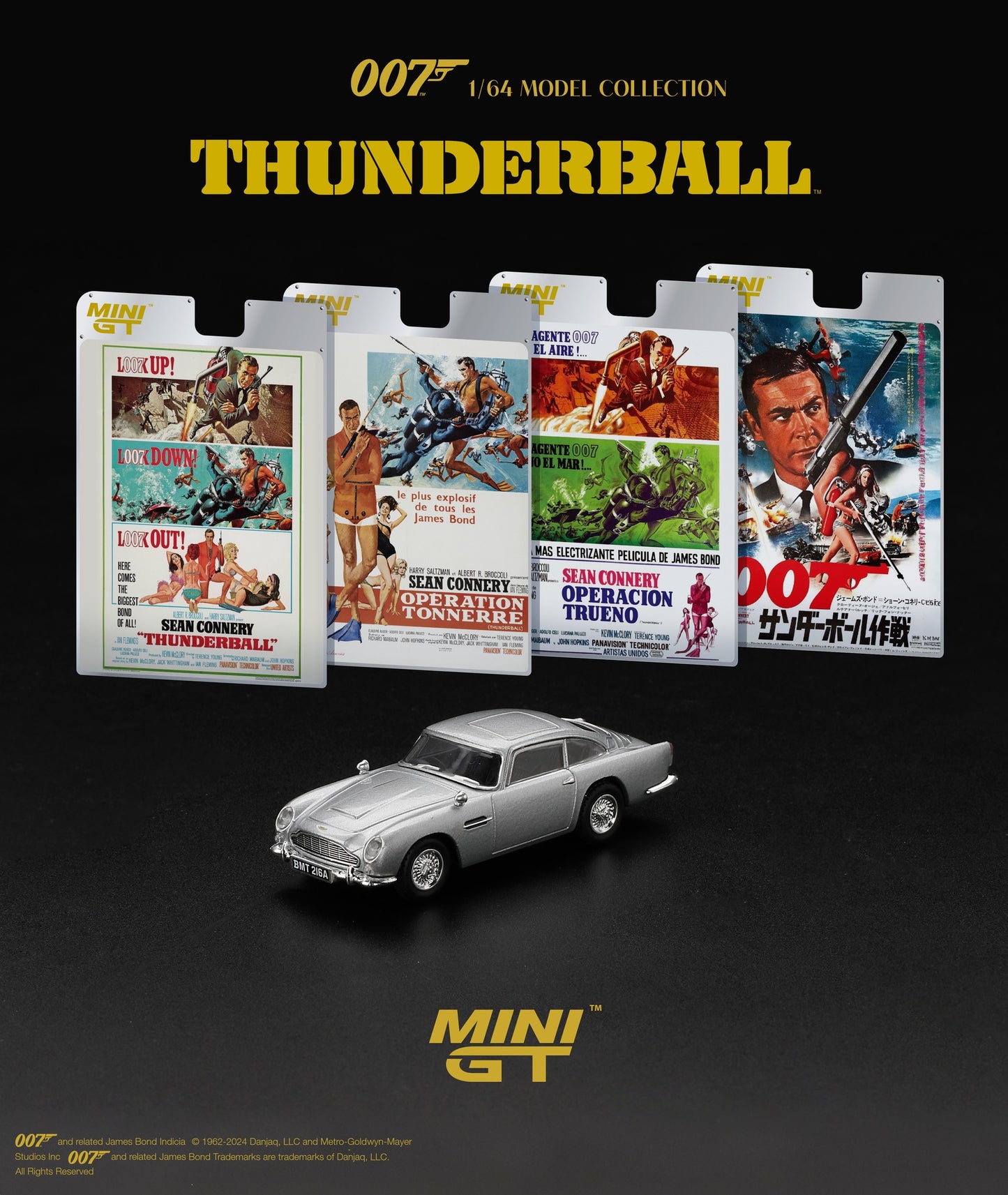 Mini GT 1:64 Aston Martin DB5 “ Thunderball” Blister Packaging French Version (MGT00901-007F)