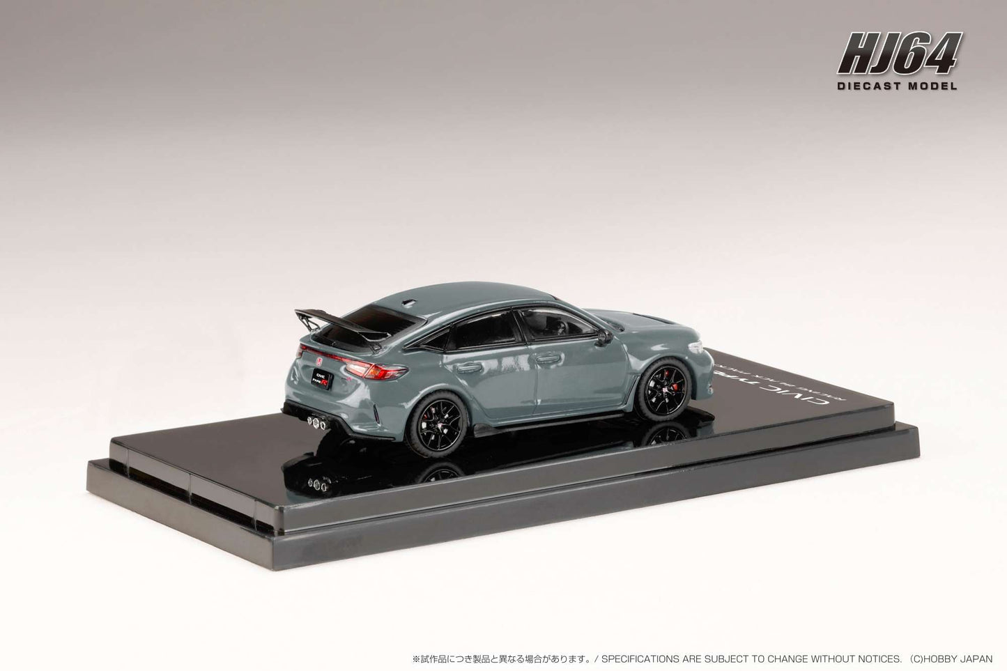 Hobby Japan 1/64 Honda CIVIC TYPE R FL5 Racing Black Package 2025 Grey Honda Official Licensed