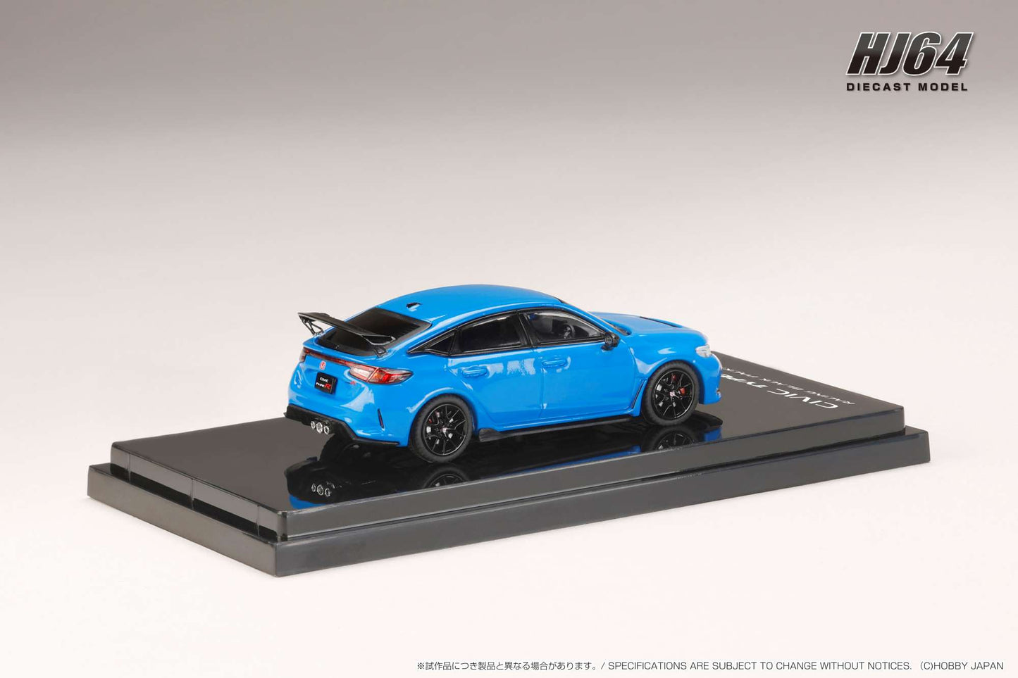 Hobby Japan 1/64 Honda CIVIC TYPE R FL5 Racing Black Package 2025 Blue Honda Official Licensed