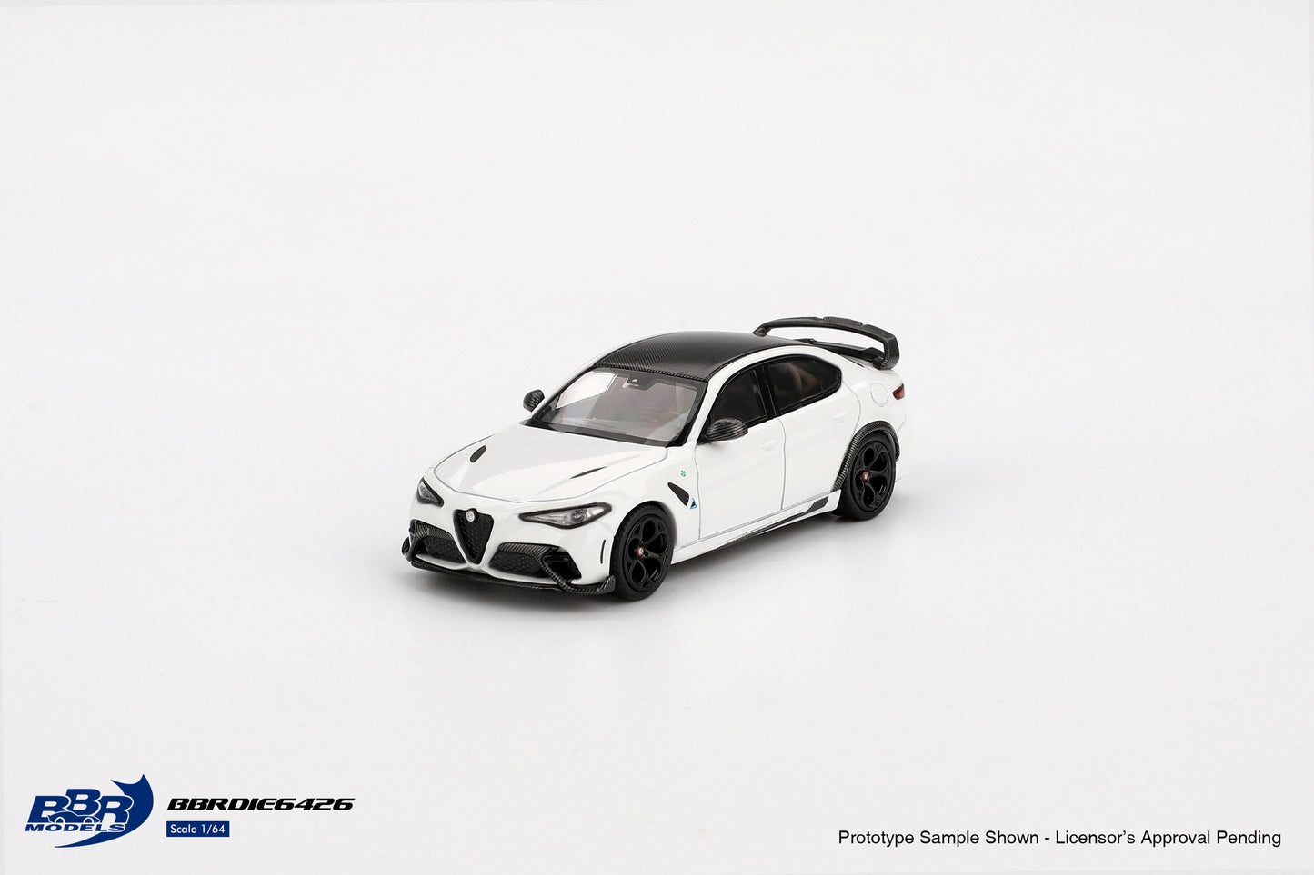 BBR 1:64 Alfa Romeo Giulia GTAm White Official Licensed (BBRDIE6426)