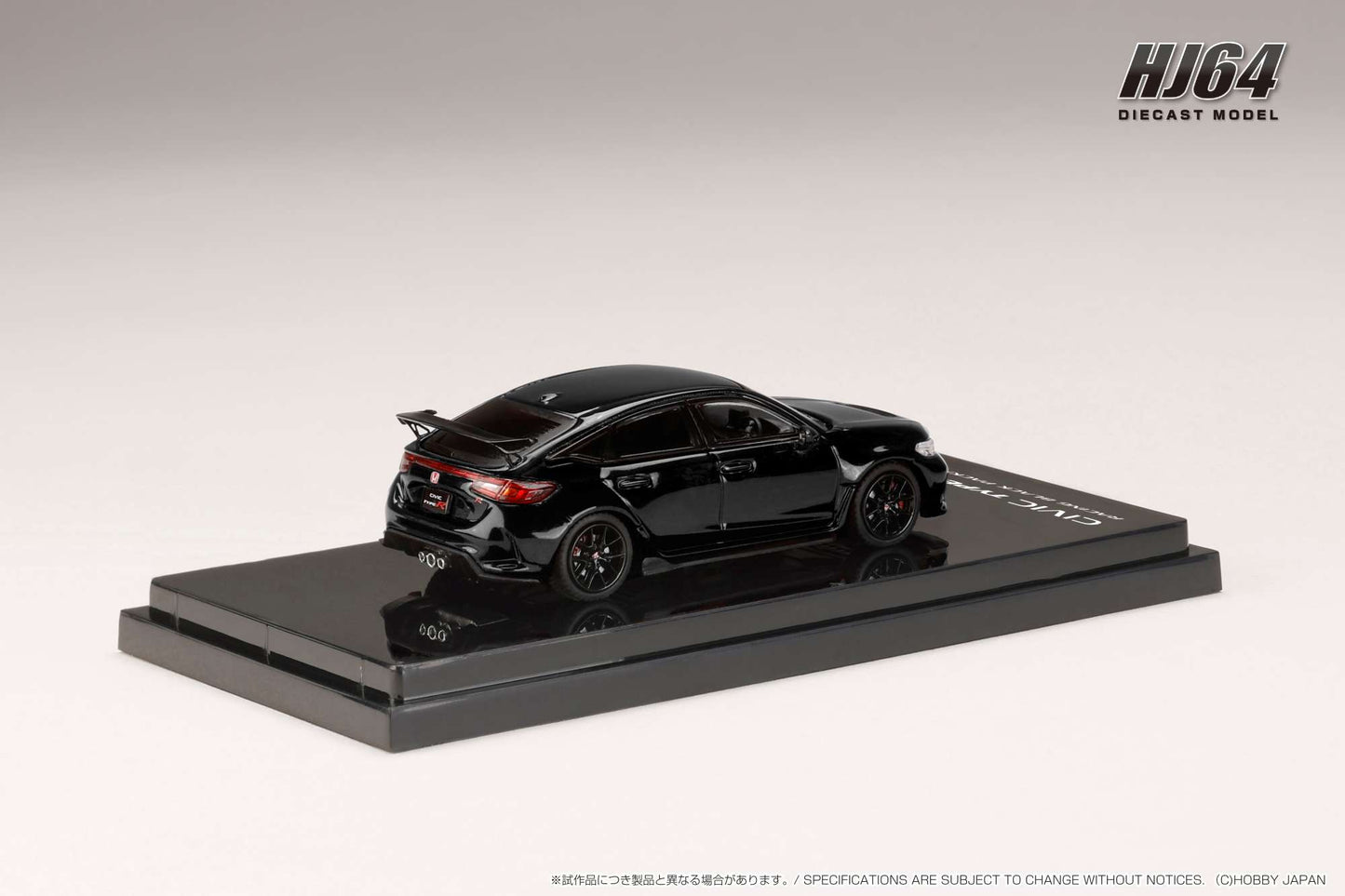 Hobby Japan 1/64 Honda CIVIC TYPE R FL5 Racing Black Package 2025 Black Honda Official Licensed
