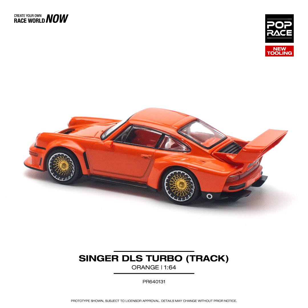 Pop Race 1:64 Porsche 911 Singer DLS Turbo (964) Track Edition Tribute to 934/5 Orange (PR640131)