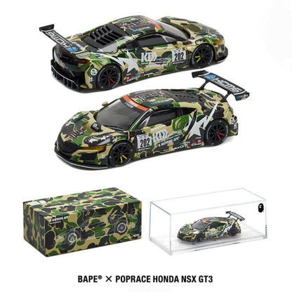 Pop Race 1:64 Honda NSX GT3 EVO 22 BAPE A Bathing Ape Green Beijing Special Edition