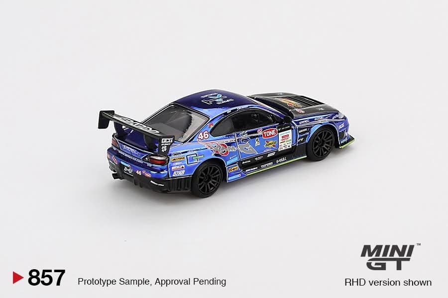 Mini GT 1:64 Nissan Silvia S15 D-MAX #46 D-MAX Racing 2023 D1 Japanese Version in Blister Packaging (MGT00857-BL)