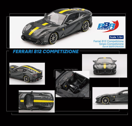 BBR 1:64 Ferrari 812  Ferrari 812 Competizione Grigio Competizione (BBRFER64009)