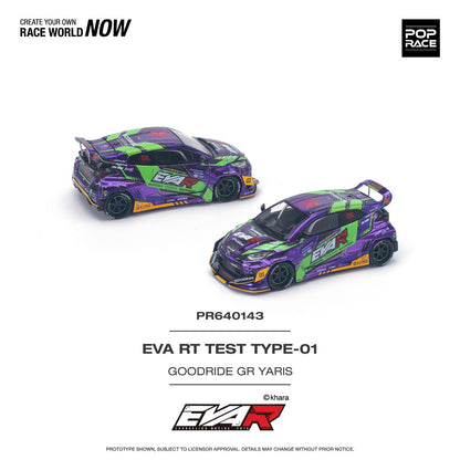 Pop Race 1:64 Toyota EVA RT Test Type-01 Goodride GR Yaris Pandem Rocket Bunny Custom Chrome Purple (PR640143)
