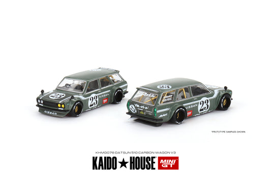 Mini GT 1:64 Datsun KAIDO 510 Wagon CARBON FIBER V3 Kaido House (KHMG076)