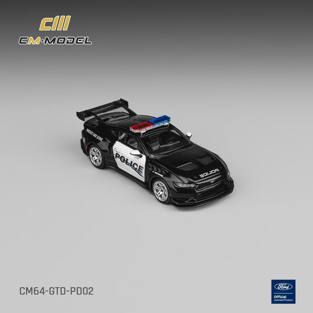 CM Model 1:64 Mustang Mk7 S650 GTD High Tail Spoiler Police Car