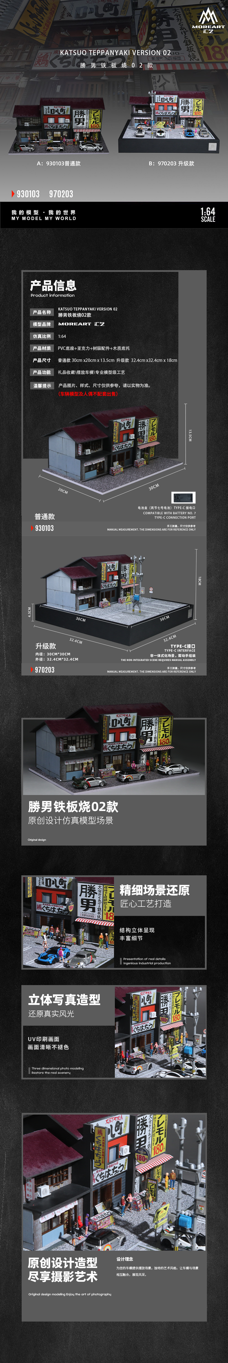 MoreArt 1:64 Katsuo Teppanyaki Version 2 LED Light Diorama
