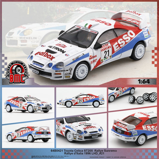 BM Creations 1:64 Toyota Celica ST205 -Rallye Sanremo -Rallye d‘Italia 1996