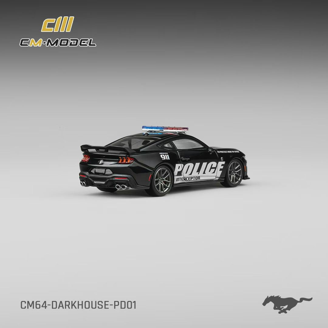 CM Model 1:64 Mustang Mk7 S650 Dark Horse Low Tail Spoiler Police Car