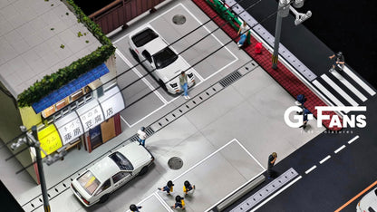 G-Fans 1:64 Fujiwara Tofu Store Initial D Architectural Scene Model LED Light Diorama