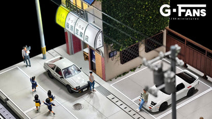 G-Fans 1:64 Fujiwara Tofu Store Initial D Architectural Scene Model LED Light Diorama