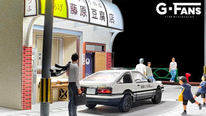G-Fans 1:64 Fujiwara Tofu Store Initial D Architectural Scene Model LED Light Diorama
