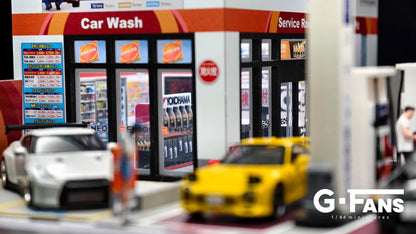 G-Fans 1:64 ENEOS Gas Station Building Scene Model LED Light Diorama