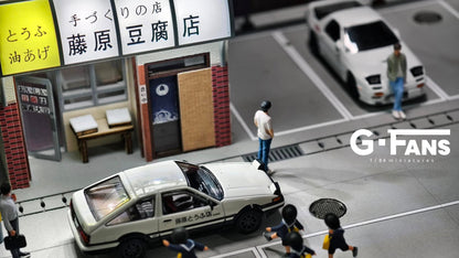 G-Fans 1:64 Fujiwara Tofu Store Initial D Architectural Scene Model LED Light Diorama