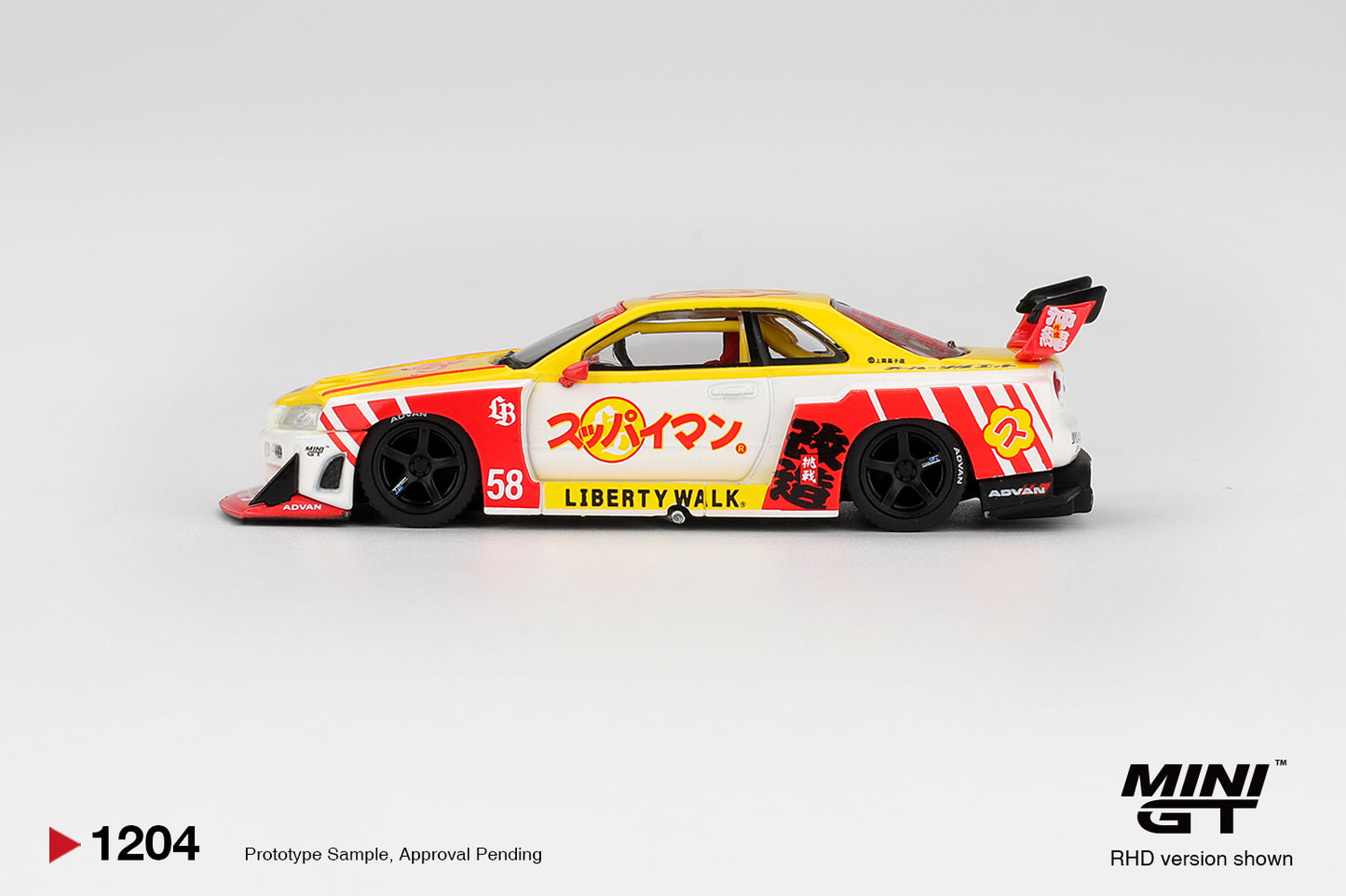 Mini GT 1:64 Nissan LB-ER34 Super Silhouette SKYLINE Suppaiman Okinawa (MGT01204-CH) )