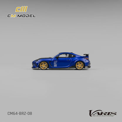 CM Model 1:64 Subaru BRZ Mk2 ZD8 Varis Arising-1 Metallic Blue with Extra Wheel-Set