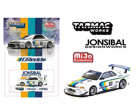 Tarmac Works X Mijo Exclusive 1/64 Nissan Skyline GT-R (R32) Widebody JONSIBAL DESIGN WORKS X GREDDY (T64G-061-GDY)