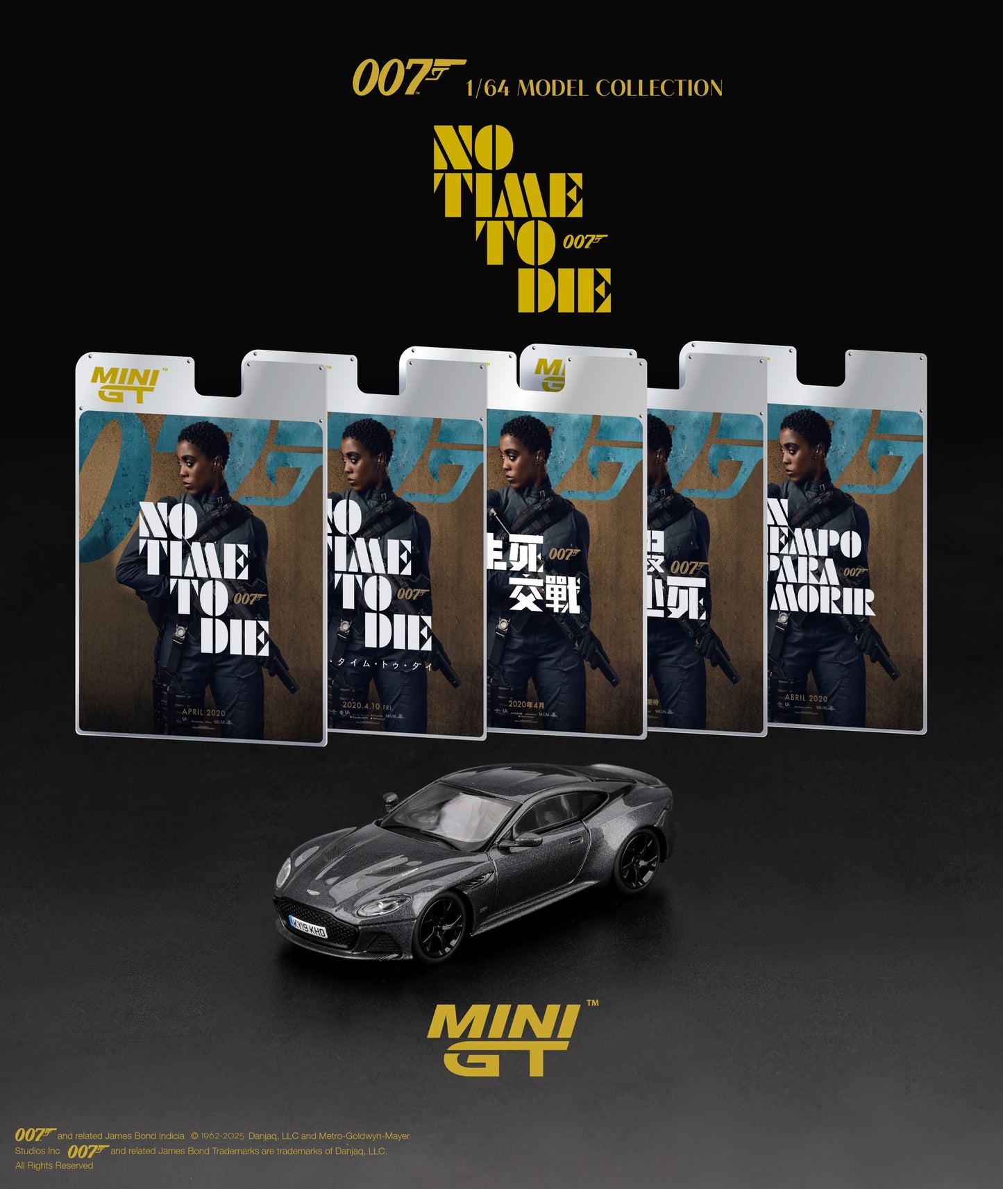 Mini GT 1:64 Aston Martin DBS “No Time To Die” Blister Packaging English Version (MGT00904-007E)