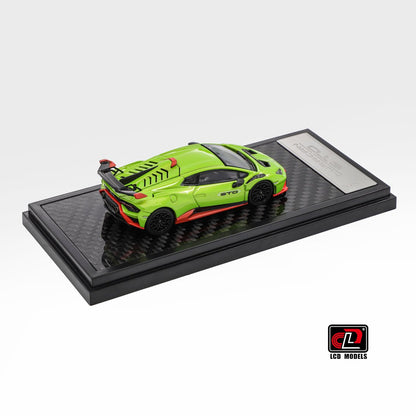 LCD Model 1:64 Lamborghini Huracan STO Green Openable Engine Hood with Detailed Engine Lamborghini Official Licensed