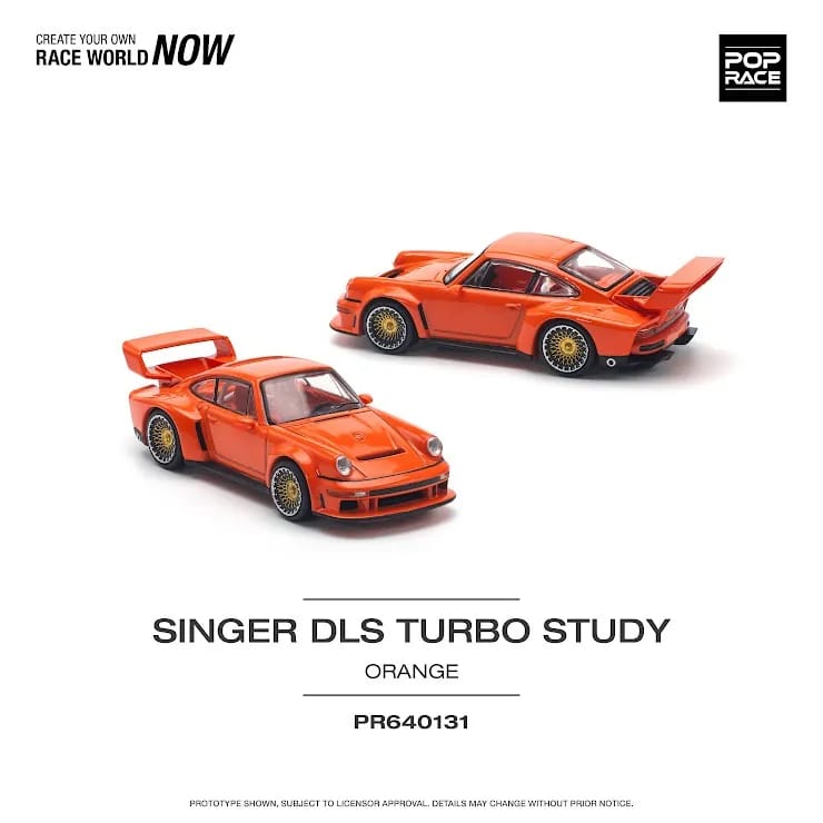 Pop Race 1:64 Porsche 911 Singer DLS Turbo (964) Track Edition Tribute to 934/5 Orange (PR640131)