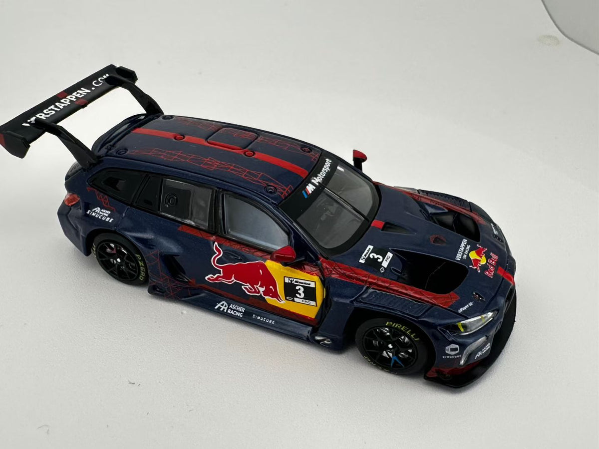 JICAR 1:64 M3 G81 Wagon Touring 24h Nurburgring Matt Blue Red Bull in Premium Box Packaging