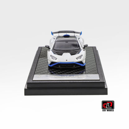 LCD Model 1:64 Lamborghini Huracan STO White Openable Engine Hood with Detailed Engine Lamborghini Official Licensed