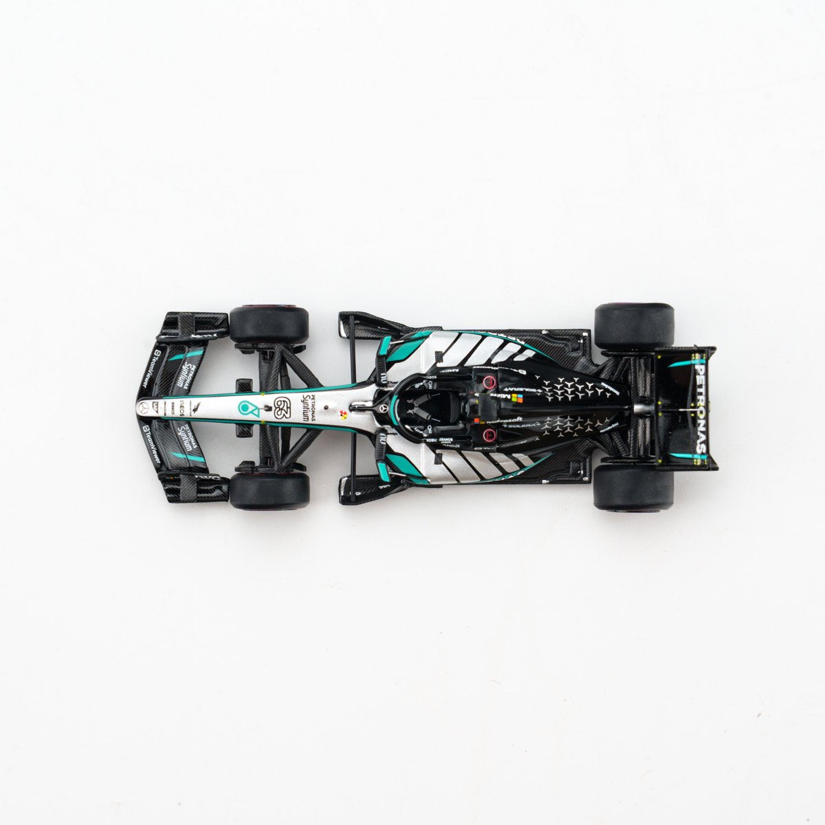 MINICHAMPS 1:64 MERCEDES-AMG PETRONAS FORMULA ONE TEAM W17 - GEORGE RUSSELL - WINNER SPRINT CHINA GP 2026 With FIGURINE AND POSITION BOARD
